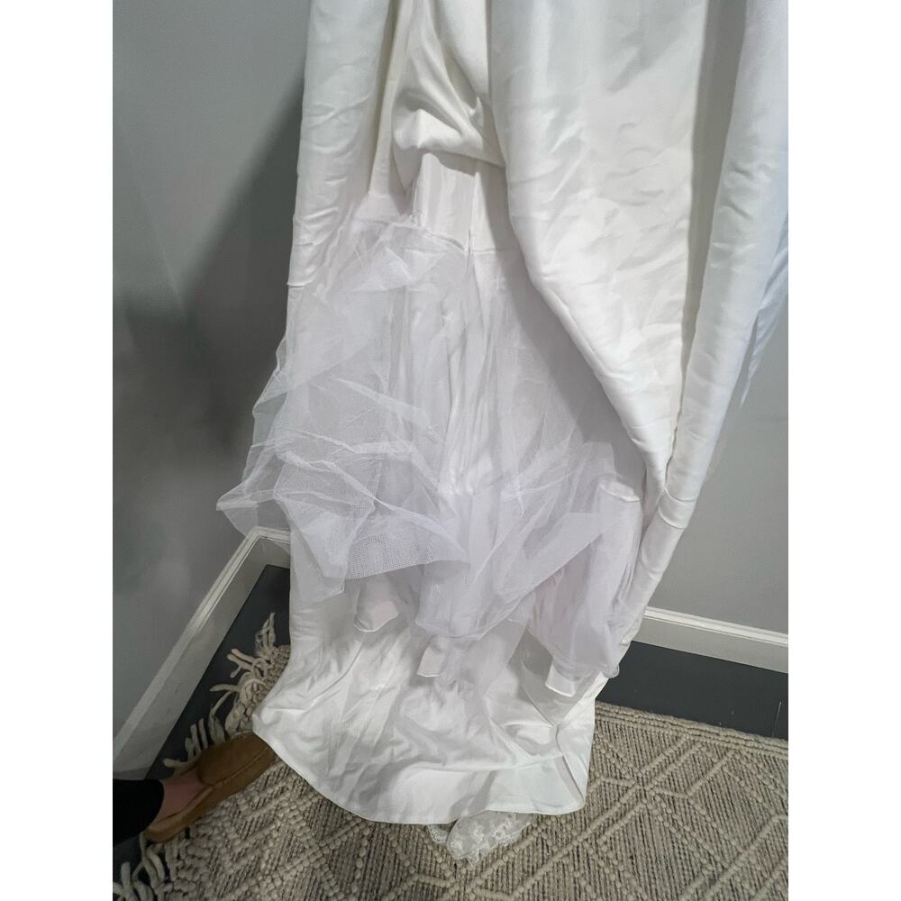 NWT‎ Sunvary Wedding Dress Lace Sequins Flower Lace Up A-Line Layered Size 14-16 - Picture 8 of 15
